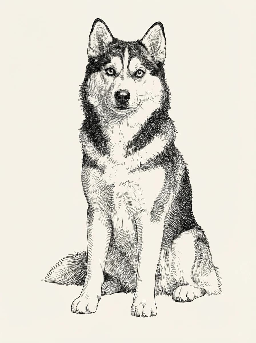 Pet Line Art pet portrait example 3